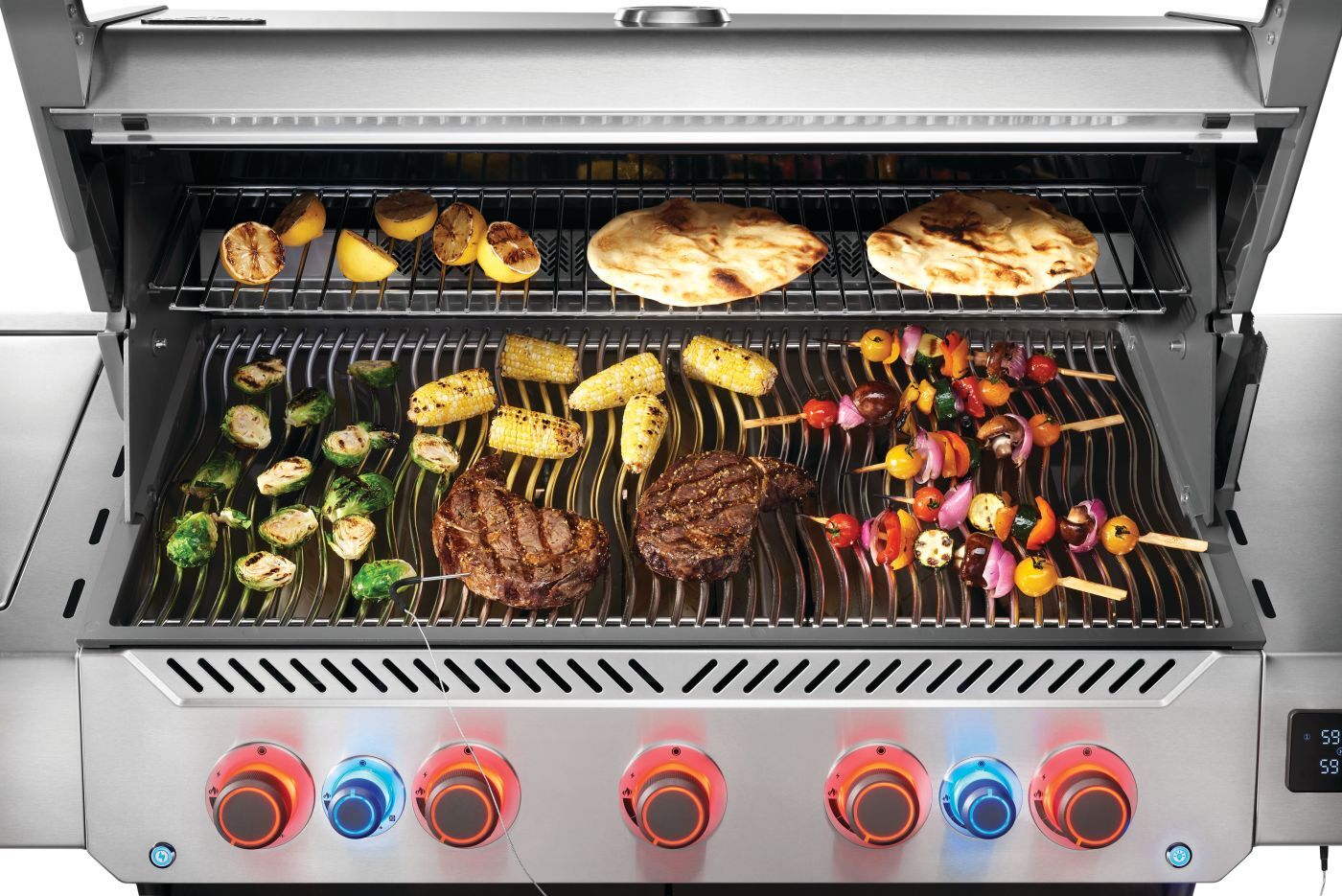 P665VXRSIBNSS-Web-Gallery-17-Original_JPG-Prestige-P665VXRSIBPSS_Connected_Detail_TopDown_Steaks_Veg_Probe_In_C